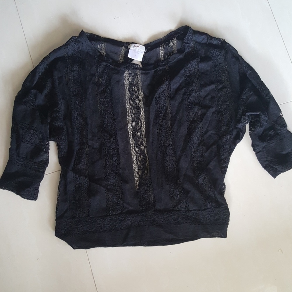 Black lace blouse